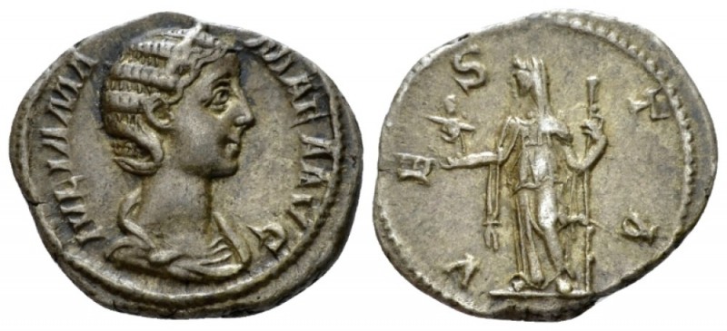 Julia Mamaea, mother of Severus Alexander Denarius circa 226, AR 18mm., 3.05g. D...