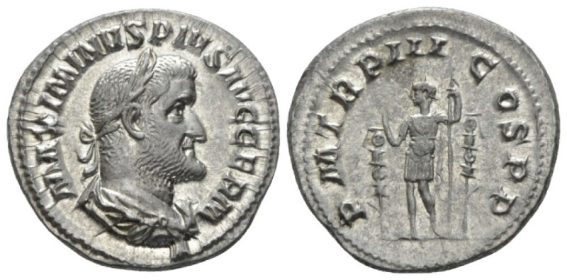 Maximinus I, 235-238 Denarius circa 235, AR 20mm., 3.28g. Laureate, draped, and ...