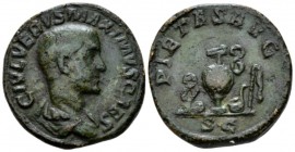 Maximus Caesar, 235-238 Sestertius early 236-April 238, Æ 31mm., 19.89g. Bare-headed, draped bust r. Rev. Priestly emblems. C 5. RIC 6.

Nice dark g...