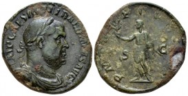 Balbinus, 22nd April – 29th July 238. Sestertius 22 April-29 June 238, Æ 30mm., 14.78g. Laureate, draped and cuirassed bust r. Rev. Emperor, togate, s...