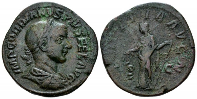 Gordian III, 238-244 Sestertius circa 240-244, Æ 30mm., 19.58g. Laureate, draped...