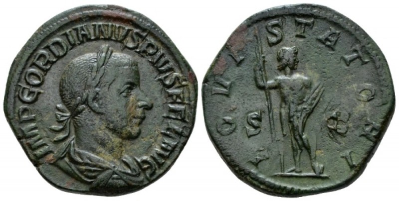 Gordian III, 238-244 Sestertius circa 241-243, Æ 30mm., 19.07g. Laureate, draped...