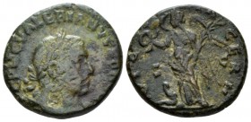 Valerian I, 253-260 As circa 256-257, Æ 21mm., 8.01g. Laureate and cuirassed bust r. Rev. Victory standing facing, head l., holding wreath and palm; a...