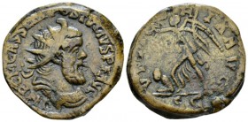 Postumus, 259-268 Double sestertius Colonia circa 261, Æ 30mm., 16.91g. Radiate, draped and cuirassed bust r. Rev. Victory walking l., holding wreath ...