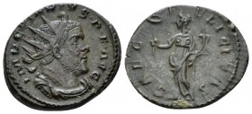 Marius, 268 Antoninianus circa 268, billon 19mm., 3.57g. Radiate, draped and cuirassed bust r. Rev. Felicitas standing l., holding cornucopia and cadu...