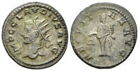 Claudius II Gothicus, 268-270 Antoninianus circa 268-270, billon 20mm., 3.51g. Radiate head l. Rev. Aequitas standing l., holding cornucopia and scale...