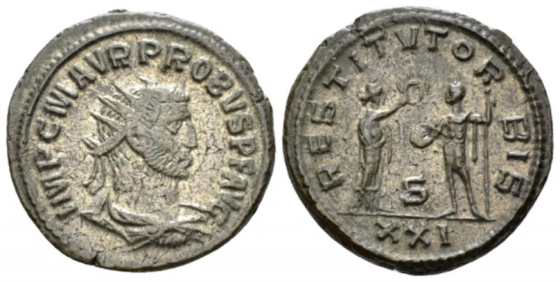 Probus, 276-282 Antoninianus Antiochia circa 208, billon 20mm., 4.10g. Radiate, ...