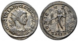 Diocletian, 284-305 Antoninianus Ticinum circa 285-286, billon 24mm., 3.63g. Laureate and cuirassed bust r. Rev. Jupiter standing l., holding thunderb...
