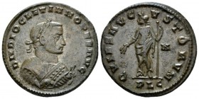 Diocletian Senior Augustus, 305-311/2. Follis circa 307, Æ 26mm., 7.31g. Laureate bust r., wearing imperial mantle, holding olive-branch and mappa. Re...