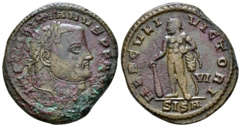 Constantius I, 305-306 Follis Siscia circa 305-306, Æ 29mm., 10.83g. Laureate he...