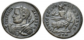 Licinius, 308-324 Argenteus Treviri circa 312-313, billon 19mm., 3.06g. Laureate, draped, and cuirassed bust l., holding sceptre and thunderbolt. Rev....