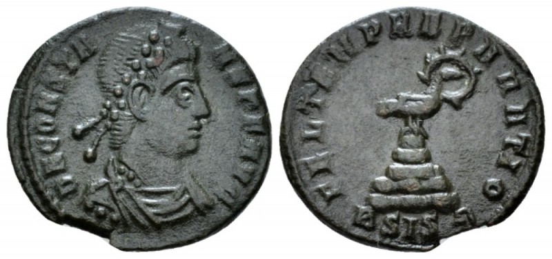 Constans, 337-350 Æ3 Siscia circa 348-350, Æ 19mm., 2.21g. Pearl-diademed, drape...