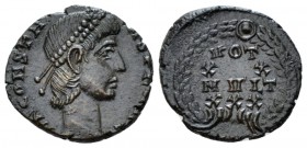Constantius II caesar, 324-337. Æ4 Antioch circa 324-337, Æ 14mm., 1.61g. Diademed head r. R/ VOT XX MVLT XXX in wreath. RIC 113 (Antioch).

Extreme...