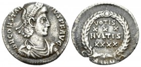 Constantius II, 337-361 Siliqua Sirmium circa 351-355, AR 19mm., 1.69g. D N CONSTAN – TIVS P F AVG Pearl-diademed, draped and cuirassed bust r. Rev. V...