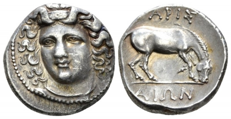 Thessaly, Larissa Drachm circa 348-336, AR 18.3mm., 6.02g. Head of nymph Larissa...