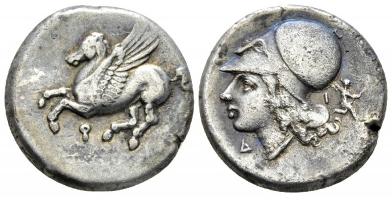 Corinthia, Corinth Stater circa 350-306, AR 20mm., 8.33g. Pegasus flying l. Rev....