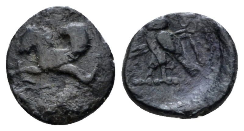 Phoenicia, Tyre 1/16 Shekel circa 425-402, AR 8.7mm., 0.37g. Hippocampus l. Rev....