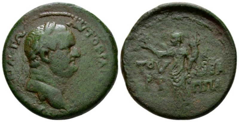 Judaea, Caesarea Panaeas Agrippa II with Vespasian, circa 50-100. Bronze circa 7...