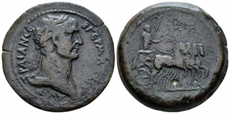 Egypt, Alexandria Trajan, 98-117 Drachm circa 110-111 (year 14), Æ 34.5mm., 23.9...