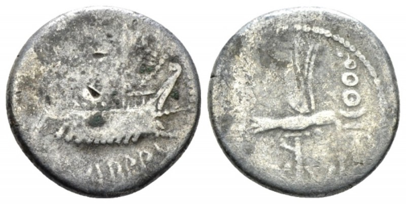 Marcus Antonius. Denarius mint moving with M. Antony 32-31, AR 16.5mm., 3.08g. A...