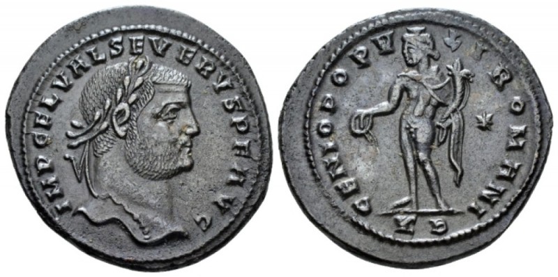 Severus II, 306-307 Follis Cyzicus circa 307, Æ 29mm., 9.34g. Laureate head r. R...