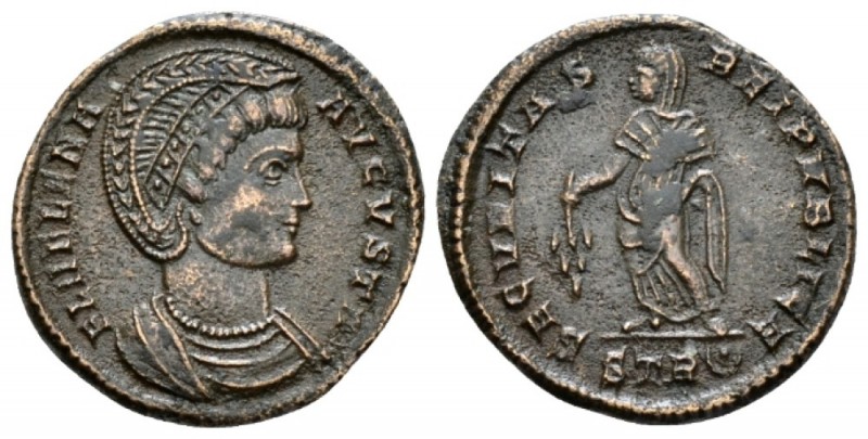 Helena, mother of Constantine Follis Treveri circa 326, Æ 19mm., 2.25g. Diademed...