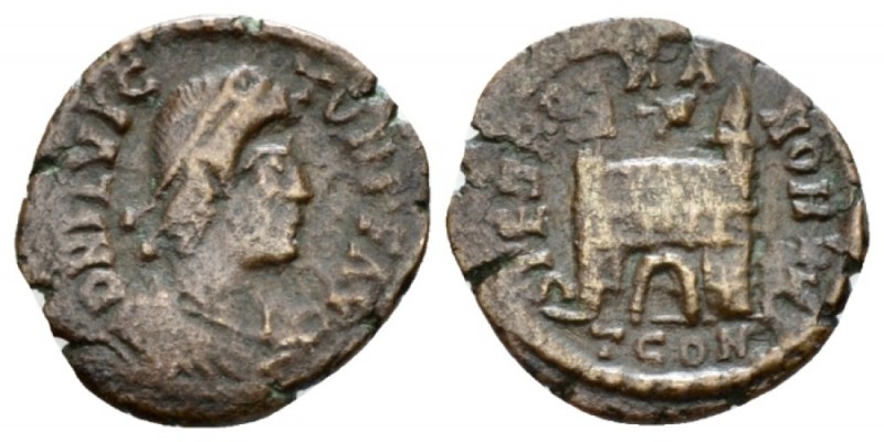 Flavius Victor, 387-388 Æ4 Arelate circa 387-388, Æ 13.5mm., 1.01g. D N FL VICTO...