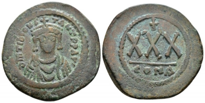 Tiberius II Constantine, 578-582. Three-quarter Follis – 30 Nummi Constantinople...