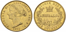 AUSTRALIEN
Victoria, 1837-1901. Sovereign 1870, Sydney. 7.98 g. Schl. 822. Fr. 10. Sehr schön-vorzüglich / Very fine-extremely fine. (~€ 255/~US$ 315...