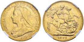 AUSTRALIEN
Victoria, 1837-1901. Sovereign 1899, Perth. Fr. 25. NGC MS62. (~€ 340/~US$ 420)
