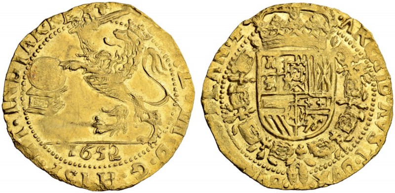 BELGIEN
Flandern, Grafschaft. Philipp IV. 1621-1665. Souverain d'or 1652, Brügg...