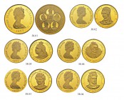 CAYMAN ISLANDS
Elizabeth II. seit 1952. Münzsatz 1977. "Gold Queens Collection", bestehend aus 5x 50 Dollars 1977 mit den Portraits der Königinnen El...