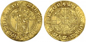 DEUTSCHLAND
Brandenburg-Franken, Markgrafschaft. Albrecht Achilles, 1464-1486. Goldgulden o. J., Schwabach. 3.20 g. Slg. Wilmersdörffer 414. Fr. 304....