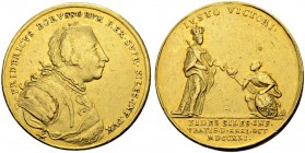 DEUTSCHLAND - Friedrich II.
Friedrich II. 1740-1786. Goldmedaille zu 6 Dukaten 1741. Auf die Huldigung der schlesischen Stände zu Breslau am 7. Novem...