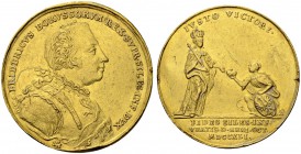 DEUTSCHLAND - Friedrich II.
Friedrich II. 1740-1786. Goldmedaille zu 5 Dukaten 1741. Auf die Huldigung der schlesischen Stände zu Breslau am 7. Novem...