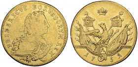 DEUTSCHLAND - Friedrich II.
Friedrich II. 1740-1786. Friedrichs d’or 1752 A, Berlin. Brustbild im Harnisch mit Ordensband und Kreuz nach rechts. Rv. ...