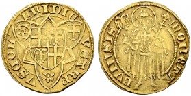 DEUTSCHLAND
Köln, Erzbistum. Friedrich II. von Saarwerden, 1371-1414. Goldgulden o. J. (1409), Bonn. 3.46 g. Felke 797. Fr. 791. Gutes sehr schön / G...