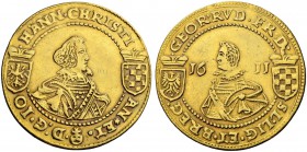 DEUTSCHLAND
Schlesien-Liegnitz-Brieg, Herzogtum. Johann Christian und Georg Rudolf, 1602-1621. 4 Dukaten 1611, Reichenstein. 13.48 g. Friedensburg/ S...