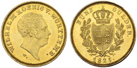 DEUTSCHLAND
Württemberg, Grafschaft, Königreich. Wilhelm I. 1816-1864. 5 Gulden 1825. 3.34 g. Divo/S. 229. Schl. 916. Fr. 3613. Fast FDC / About unci...