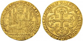 FRANKREICH
Königreich und Republik. Philipp VI. de Valois, 1328-1350. Ecu d'or à la chaise o. J. (1. Emission, 1.1.1337). 4.48 g. Duplessy 249 A. Fr....