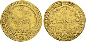 FRANKREICH
Königreich und Republik. Jean II. le Bon, 1350-1364. Mouton d'or o. J. (17.1.1355). 4.54 g. Duplessy 291. Fr. 280 Kratzer / Scratch. Sehr ...