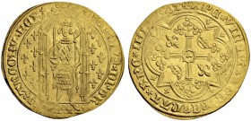 FRANKREICH
Königreich und Republik. Charles V. 1364-1380. Franc à pied o. J. (20.4.1365). 3.72 g. Duplessy 360 A. Fr. 284. Kleine Kratzer / Small scr...