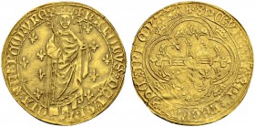 FRANKREICH
Königreich und Republik. Charles VII. 1422-1461. Royal d'or o. J. (9.10.1429), Poitiers. 3.80 g. Duplessy 455. Fr. 303. Selten / Rare. Lei...