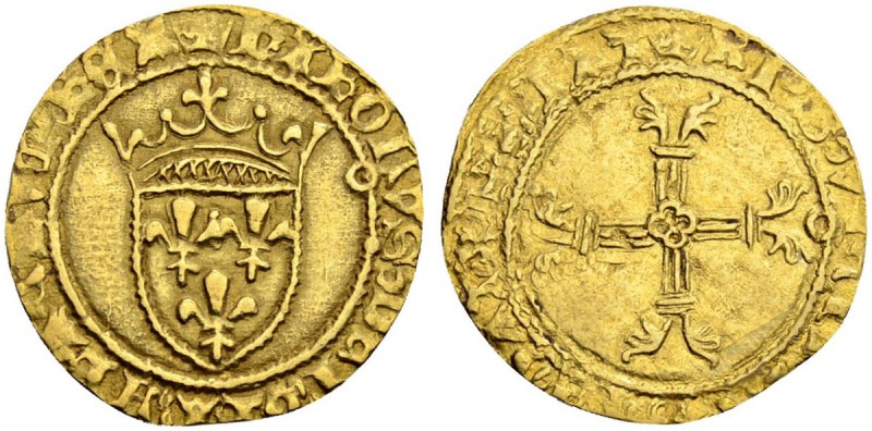 FRANKREICH
Königreich und Republik. Charles VII. 1422-1461. 1/2 Ecu d'or à la c...