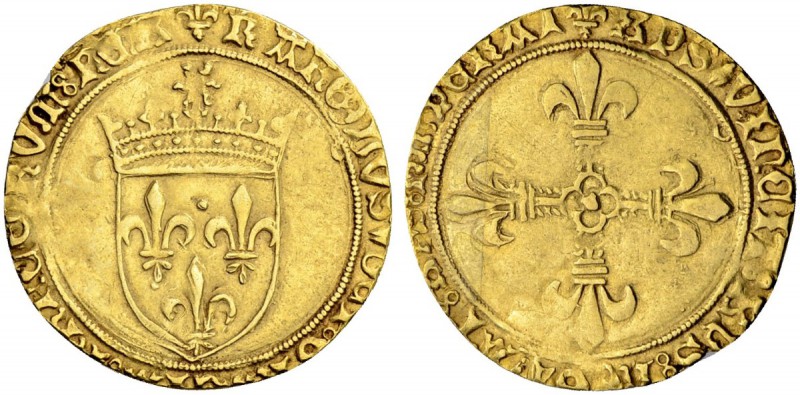 FRANKREICH
Königreich und Republik. Charles VIII. 1483-1498. Ecu d'or au soleil...