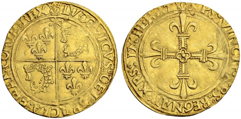 FRANKREICH
Königreich und Republik. Louis XII. 1498-1514. Ecu d'or au soleil du...