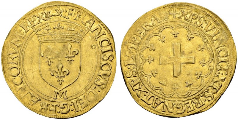 FRANKREICH
Königreich und Republik. François I. 1515-1547. Ecu d'or à la croise...