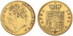 GROSSBRITANNIEN
Königreich. George IV. 1820-1830. 1/2 Sovereign 1825, London. 3.94 g. Seaby 3803. Schl. 126. Fr. 379. Sehr schön / Very fine. (~€ 170...