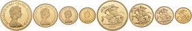 GROSSBRITANNIEN
Königreich. Elizabeth II. 1952-. 5 Pounds 1982. 2 Pounds 1982. Sovereign 1982. 1/2 Sovereign 1982. Im Originalset der Royal Mint. Fr....