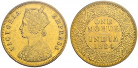 INDIEN
British East India Company. Victoria 1837-1901. 1 Mohur 1884, Kalkutta. Fr. 1604. Sehr selten, besonders in dieser Erhaltung / Very rare, espe...